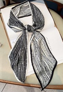 Thin Scarf Ribbon Printed Unisex Simple 2-colors