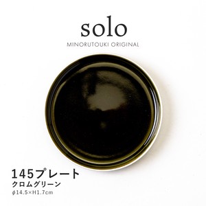 【solo(ソロ)】145プレート クロムグリーン [日本製 美濃焼 陶器 皿] オリジナル