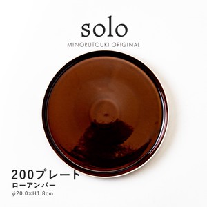 【solo(ソロ)】200プレート ローアンバー [日本製 美濃焼 陶器 皿] オリジナル