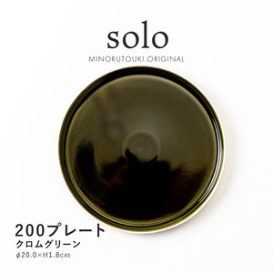 【solo(ソロ)】200プレート クロムグリーン [日本製 美濃焼 陶器 皿] オリジナル