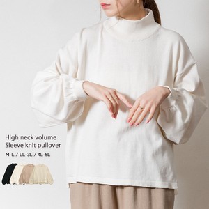 Sweater/Knitwear Pullover Knitted High-Neck Puff Sleeve Limited