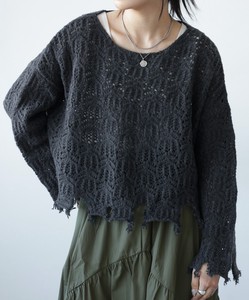 Antiqua Sweater/Knitwear Knitted Long Sleeves Tops Openwork Ladies'