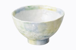 色彩一珍花　飯碗（青）【日本製 美濃焼 磁器 毎日の生活に】