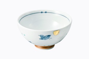 小鳥　ミニ飯碗（青）【日本製 波佐見焼 磁器 毎日の生活に】