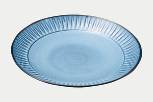 BLUE彫　8寸皿【日本製 波佐見焼 陶器 毎日の生活に】