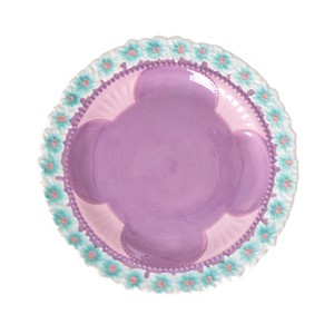Divided Plate Flower Lavender Ceramic