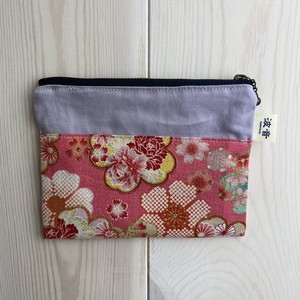 Pouch Pink Japanese Pattern 15cm x 11.5cm 1-pcs