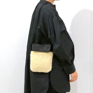 【日本製】FOLNA RD Eco Fur/Soft Leather ポシェット 牛革