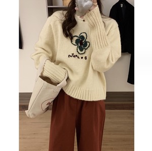 Sweater/Knitwear Knitted Plain Color Long Sleeves Ladies' Autumn/Winter