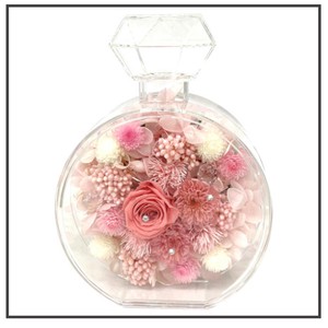 パフュームジュエリードルチェ ピンク プリザーブドフラワー 香水瓶 バラ 菊 ギフト プレゼント 母の日