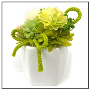 とまり グリーン 現代仏花 供花 お供え マム キク 菊 和風 ギフト プレゼント 小さい ミニ