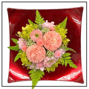 折り紙 ピンポン ピンク プリザーブドフラワー マム 仏花 お供え ギフト プレゼント 母の日