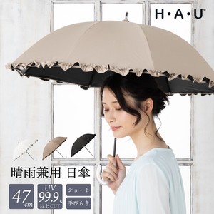 晴雨兼用傘　モダンフリルショート傘47cm【2024新作・パラソル・日傘・UV・紫外線】