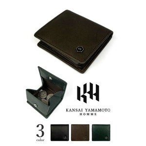 全3色 KANSAI YAMAMOTO(ヤマモト カンサイ)本革 カーフスキン ボックス型コインケース 小銭入れ(khju005）