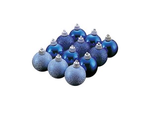 クリスマス40mm3色アソートブルーボール（12個入り）
