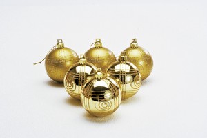クリスマス60mm　ゴールドボール（6個入り）