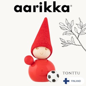 aarikka とんがり赤帽子の妖精 TONTTU 【サッカー選手】9cm（フィンランド・輸入・北欧 インテリア 雑貨）
