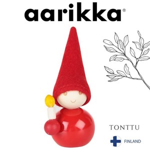 aarikka とんがり赤帽子の妖精 TONTTU 【キャンドル】9cm（フィンランド・輸入・北欧 インテリア 雑貨）