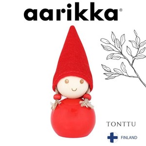 aarikka とんがり赤帽子の妖精 TONTTU 【KAISA】9cm（フィンランド・輸入・北欧 インテリア 雑貨）