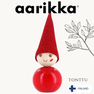 aarikka とんがり赤帽子の妖精 TONTTU 【キス-SUUKKO-】9cm（フィンランド・輸入・北欧 インテリア 雑貨）
