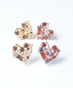 Pierced Earring Cubic Zirconia Colorful Made in Japan
