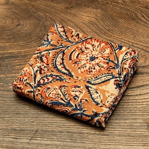 【45cmx45cm】昔ながらの木版染め伝統模様布ハンカチ・ナフキン