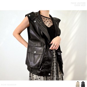 Vest/Gilet Faux Leather Oversized Vest 【2024NEW】