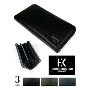 Long Wallet Round Fastener Soft Leather 3-colors