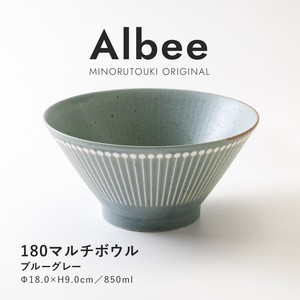 Mino ware Donburi Bowl Gray Pottery Made in Japan