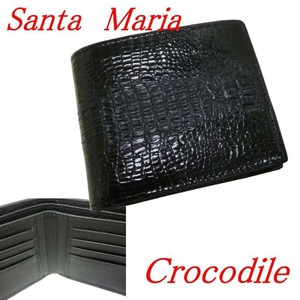 クロコダイル 財布 大容量カード入れ メンズ 二つ折り 背鰐HB 折財布 Santa Maria サンタマリア製