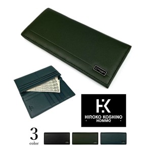 全3色 HIROKO KOSHINO（ヒロコ コシノ）ソフトリアルレザー スリム 長財布 ロングウォレット(hhju002)