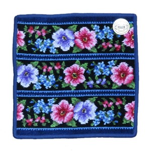 Towel Handkerchief Navy Floral Pattern Limited Edition 25cm