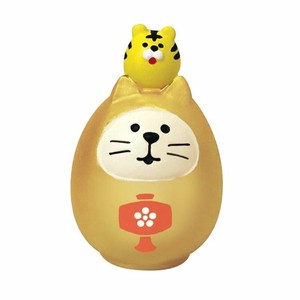 【マスコット】FUKUMONO concombre マスコット 開運カラー猫だるま 金