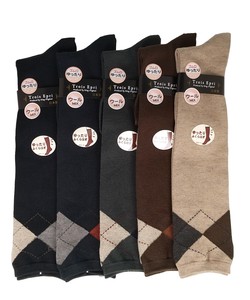 Knee High Socks Argyle Pattern Wool Blend Socks Made in Japan