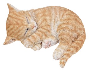 眠り猫（小）15310【猫】オブジェ エクステリア ガーデニング　ネコ　置物