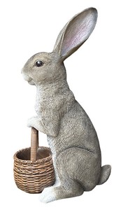 リアルうさぎポット（グレー）15209【ウサギ】オブジェ エクステリア ガーデニング　ラビット置物