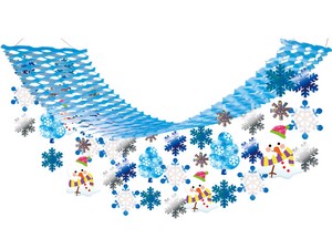 【日本製】とろーり雪だるまプリーツハンガー　冬飾り【店舗装飾】
