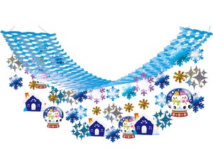 【日本製】スノードーム雪だるまプリーツハンガー　冬飾り【店舗装飾】