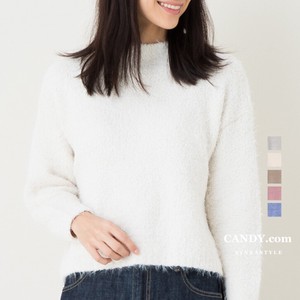 Sweater/Knitwear Knitted High-Neck Tops Feather Mock Neck Ladies' Autumn/Winter