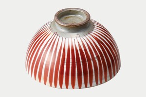 刷毛赤十草 丸飯碗(小)【日本製 波佐見焼 陶器 毎日の生活に】