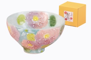 釉彩色絵花 飯碗【日本製 瀬戸焼 陶器 毎日の生活に】