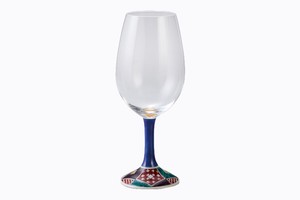 九谷和グラス　赤ワイングラス　石畳（四面）【日本製