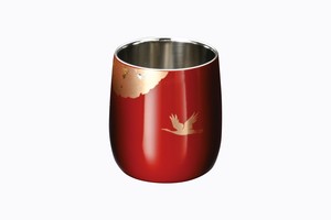 漆磨二重ダルマカップ かがやき（赤）【日本製 ステンレス製 熟練された職人技】