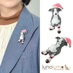 クリスマス ブローチ 犬 イヌ いぬ サンタ帽子 靴下 ラインストーン プレゼント 可愛い B