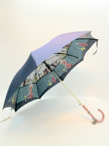 通年新作）雨傘・長傘-婦人　甲州産両面裏ホグシ酒場の女柄軽量日本製金骨ジャンプ傘