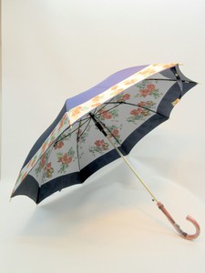 通年新作）雨傘・長傘-婦人　甲州産ホグシ織フラワーライン柄日本製軽量金骨ジャンプ傘
