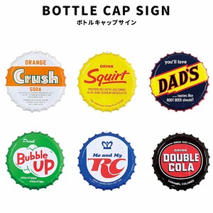 BOTTLE CAP SIGN ヴィンテージ ボトルキャップ ORANGE Crush Squirt DAD'S Bubble UP RC DOUBLE COLA 看板