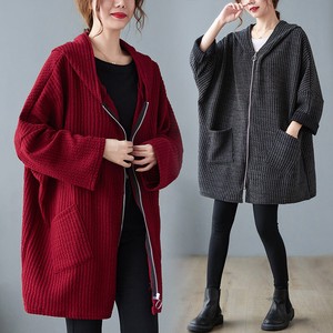 Coat Plain Color Hooded Outerwear Ladies Autumn/Winter