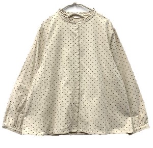 Button Shirt/Blouse Brushing Fabric Frilled Blouse