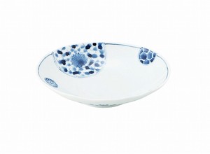 花伊万里/和柄模様の19.5cm楕円深皿/おかず皿
